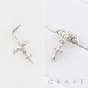GOTHIC BAT SKULL DANGLING CROSS NOSE STUD 316L SURGICAL STEEL L-SHAPE NOSE RING